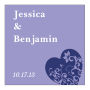 Hearts of Love Square Favors Wedding Labels